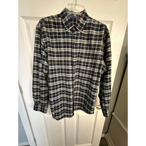 IZOD Blue/Yellow/Green Plaid Button Up Shirt Size M